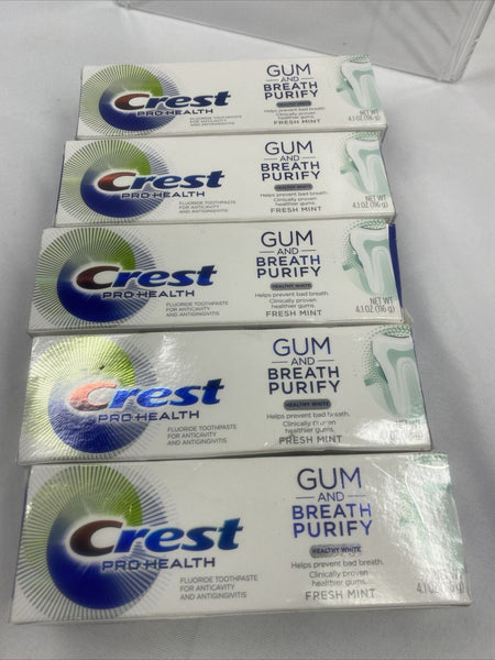 (5) Crest Pro-Health Gum and Breath Purify Toothpaste Fresh Mint 4.1 oz  2/22