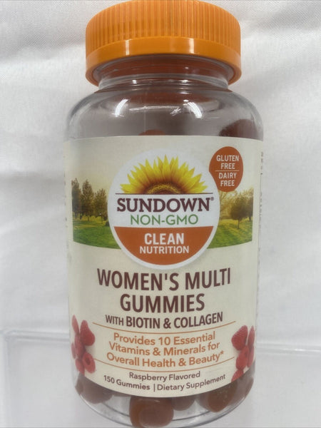 Sundown Women's Multi Gummies 150 Count Biotin & Collagen 7/22 COMBINE SHIPPING