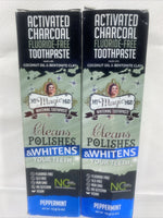 (2) My Magic Mud Activated Peppermint Charcoal Fluoride-Free Whitenin Toothpaste