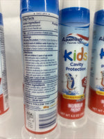 (6) Aquafresh Kids Cavity Protection Bubble Mint Fluoride Toothpaste 4.6oz Stand