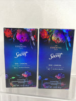 (2) Secret Antiperspirant Deodorant Pure Essential Oils Rose Charcoal 9/21