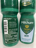(6) ROLL-ON Mitchum Men Antiperspirant / Deodorant UNSCENTED GEL 3.4oz