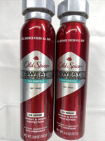 (2) Old Spice DRY SPRAY Sweat Defense Pure Sport Plus Antiperspirant  3.8 oz