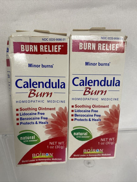 (2) Boiron Calendula Burn Relief Homeopathic Soothing Creme Lotion Gel 1 oz 9/21