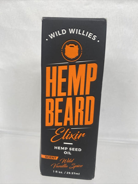 Wild Willies Hemp Beard Elixir Hemp Seed Oil Wild Vanilla Spice 1 Fl Oz
