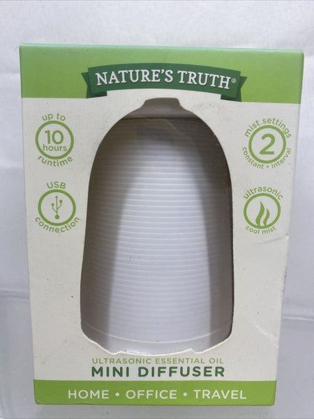 Nature’s Truth Ultrasonic Essential Oil Mini Diffuser Home Office Travel 10hr