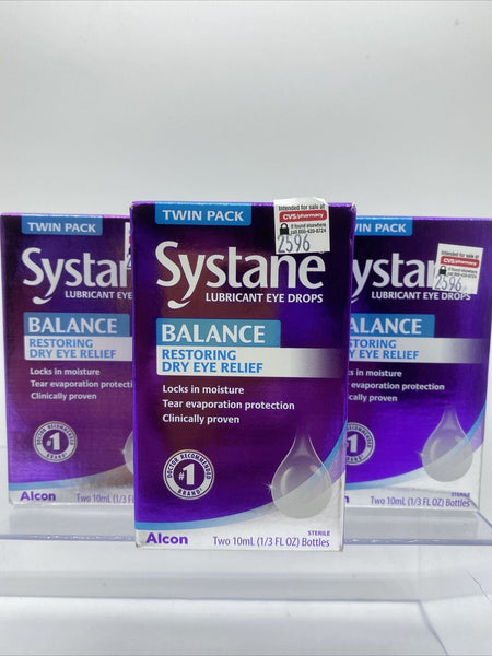 (3) Systane Balance Lubricant Eye Drops 10ml 2 Pack Each 10-21 Twin