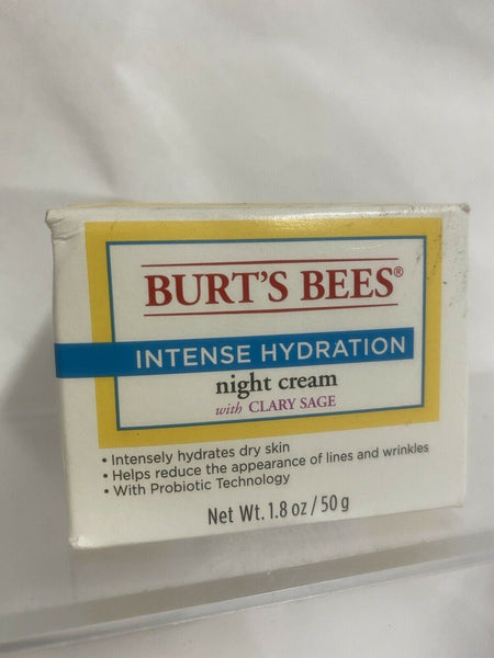 Burt's Bees Intense Hydration Night Creme Moisturizer 1.8 oz HARD TO FIND RARE