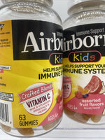 (6) Airborne KIDS Immune Gummies  Fruit Vitamin C 63 each +21  252 Ttl 12/21