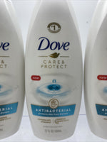 (3) Dove Body Wash Antibacterial Care & Protect Bath soap Moisturizer 22oz