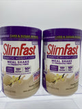 (2) SlimFast Weight Loss Vanilla Milkshake Meal  Low Carb Sugar 12.8z 11/22