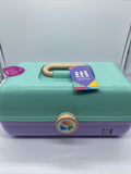 Caboodles On-The-Go Girl Sea foam Lid & Lavender Base Vintage Case Makeup Carry