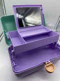Caboodles On-The-Go Girl Sea foam Lid & Lavender Base Vintage Case Makeup Carry