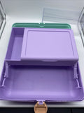 Caboodles On-The-Go Girl Sea foam Lid & Lavender Base Vintage Case Makeup Carry