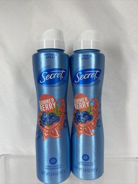 (4) Secret Dry Spray Deodorant Antiperspirant Invisible Lavener Berry 3.8oz