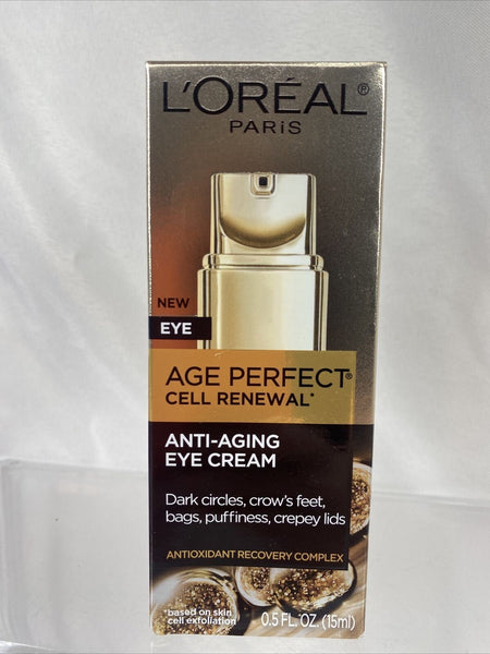 L'OREAL Age Perfect Cell Renewal Anti-Aging Eye Creme Serum Dark Wrinkle .5oz