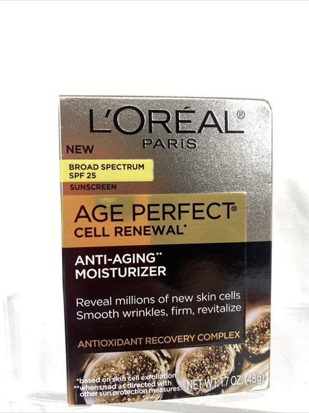 L'Oreal Age Perfect Day Moisturizer SPF 25 Cell Renewal Anti-Aging Wrinkle 5/23+