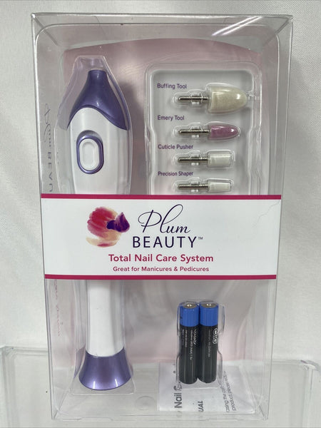 Plum Beauty Complete Nail Care System Battery Operated w/ 5 Attachments Manic