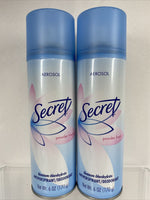 (2) Secret Aerosol deodorant￼ Antiperspirant Spray POWDER FRESH 6 oz