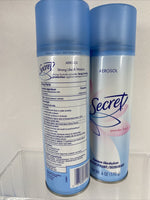 (2) Secret Aerosol deodorant￼ Antiperspirant Spray POWDER FRESH 6 oz