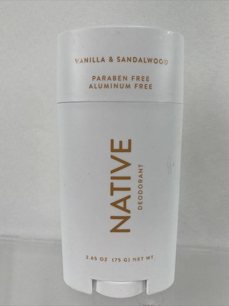 NATIVE Deodorant Natural SANDALWOOD Vanilla Aluminum Free Paraben Free 2.65 oz
