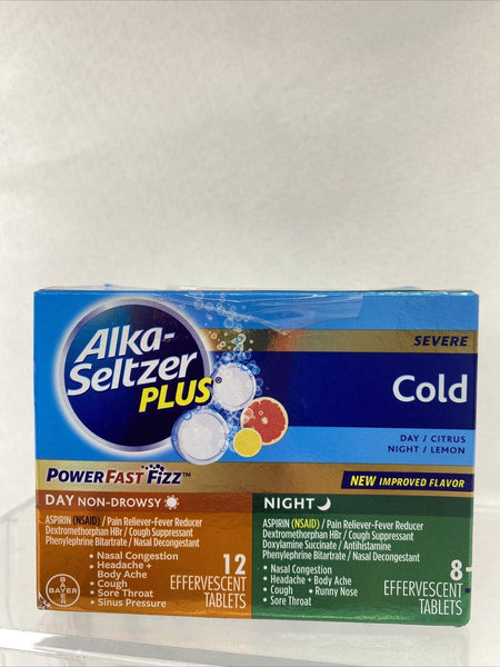 Alka-Seltzer Plus Day & Night Severe Cold PowerFast Fizz Tablet 20 Tablets  6/22