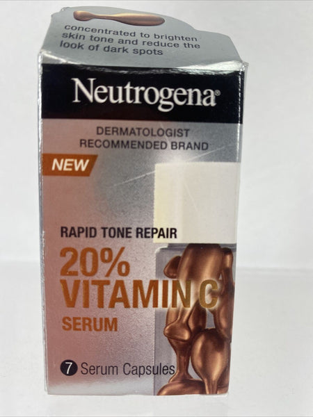 Neutrogena Rapid Tone Repair 20% Vitamin C Face Serum Brighten￼ 7 Capsules