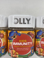(3) OLLY Kids Immunity Multi Vitamin Cherry Berry  50 Gummies 8/24
