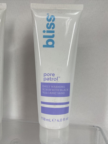 Bliss Pore Patrol Daily Warming Facial Scrub Black Volcanic Sand 4 oz