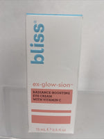 Bliss ex-'glow'-sion! Radiance Boosting Eye Creme with Vitamin C .0.5oz