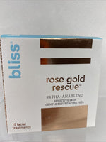 Bliss Rose Gold Rescue 8% PHA AHA Gentle Resurfacing Peel 15 Treatment Packets