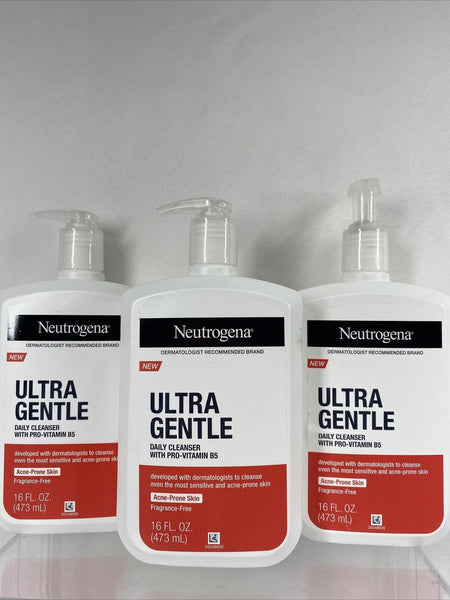 (3) Neutrogena Ultra Gentle Daily Cleanser Pro Vitamin B5 16 FL OZ