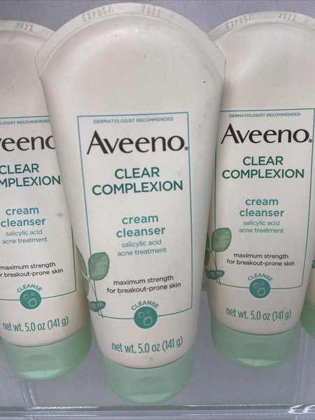 (3) Aveeno Clear Complexion Cream Cleanser Salicylic Acid ￼breakout 5oz