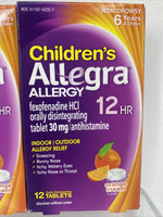 (2) Children's Allegra Allergy Disintegrating Tablets Antihistamine Orange 12ct