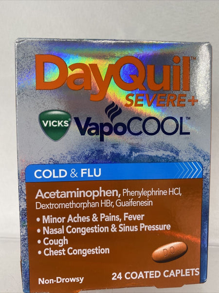 Dayquil Severe with Vicks Vapocool Daytime Cough Cold Flu Relief 24 CT 1/22