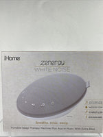 iHome Sleep Therapy Sound Machine White Noise Portable Zenergy Xtra Bass Timer
