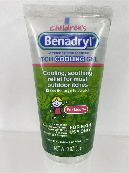 Childrens Benadryl Itch Relief Cooling Gel Original Outdoor bites Ivy 3oz 8/22