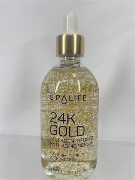 Spa Life 24k Gold Collagen Infused Nourishing Serum Firming Anti Aging 3.7oz￼