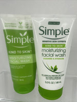 (2) Simple Sensitive moisturizing Facial Wash Cleanse Hydrate No Oil Soap 5oz￼
