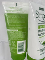 (2) Simple Sensitive moisturizing Facial Wash Cleanse Hydrate No Oil Soap 5oz￼