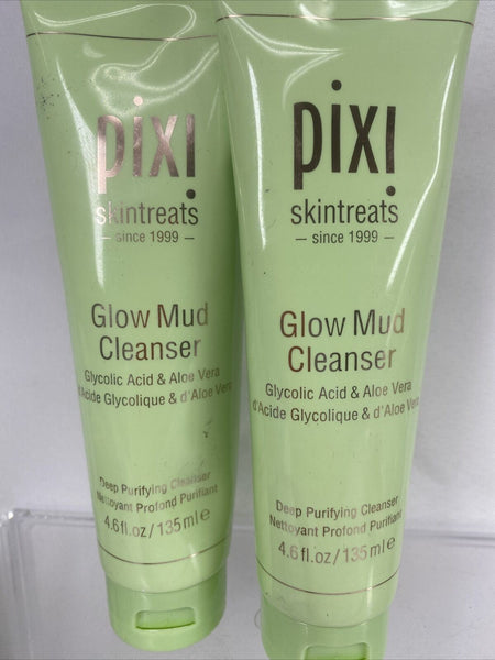 (2) Pixi Skintreats Glow Mud Deep Purifying Pore Cleanser Glycolic 4.6oz Aloe