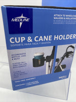 Medline Mobility Walker Cup & Cane Holder Attach To Wheelchair Rollators Drink