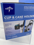 Medline Mobility Walker Cup & Cane Holder Attach To Wheelchair Rollators Drink