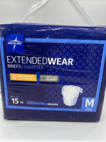 Medline Extended Wear Overnight Adult Briefs abs Adult Diapers Medium 27- Qty15