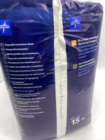 Medline Extended Wear Overnight Adult Briefs abs Adult Diapers Medium 27- Qty15