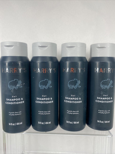 (4) Harry's 2 in 1 Shampoo+Conditioner Gentle Clean Hydrate 14 oz