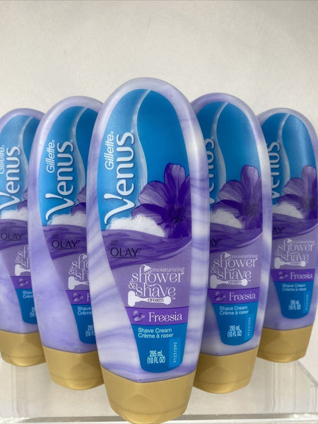 (5) Gillette Venus with Olay Moisturizing Shower & Shave Creme Freesia, 10 oz