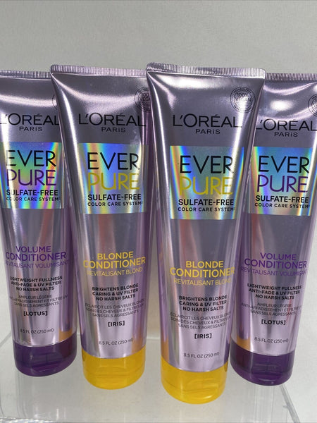 (4) L'Oreal Ever Pure Color Care Iris Blonde Conditioner & Lotus Volume 8.5oz