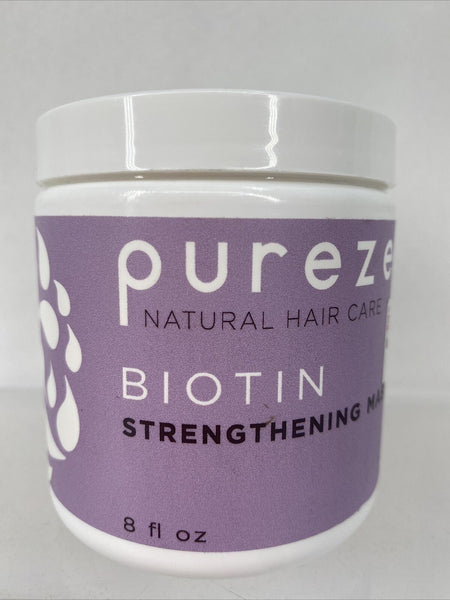 Purezero Natural Hair Care Strengthening Biotin Mask 8oz ￼