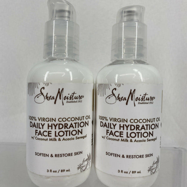 (2) Shea Moisture 100%Virgin Coconut Oil Daily Hydration Face Lotion 3oz